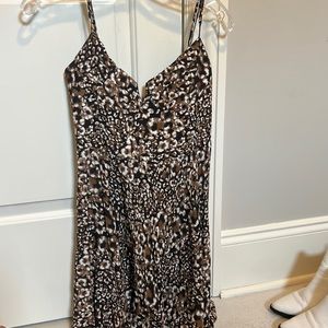 Cheetah Print BLUE LIFE mini dress with a v-neck.